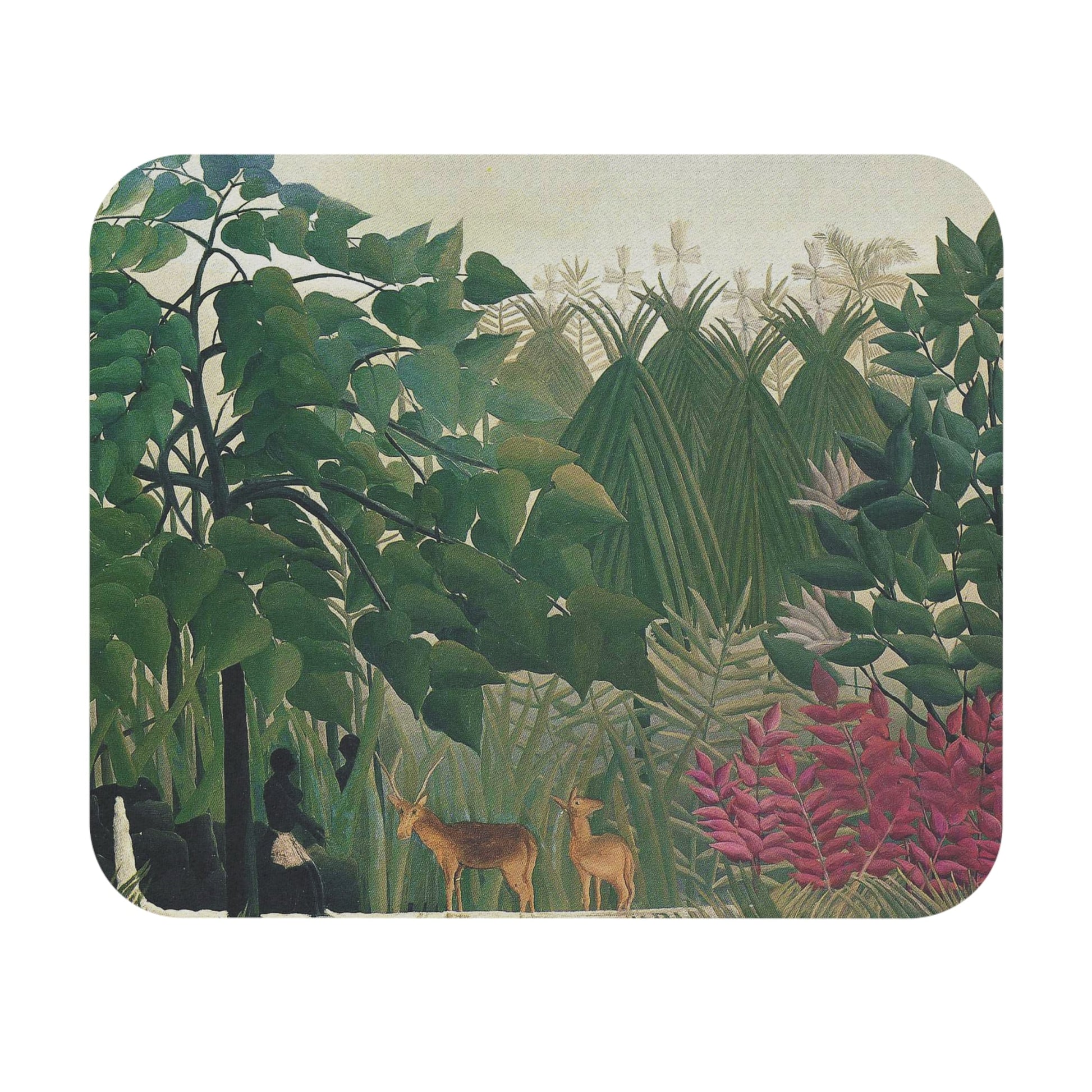 Jungle Mouse Pad with tropical waterfall design, desk and office decor featuring lush jungle scenes.