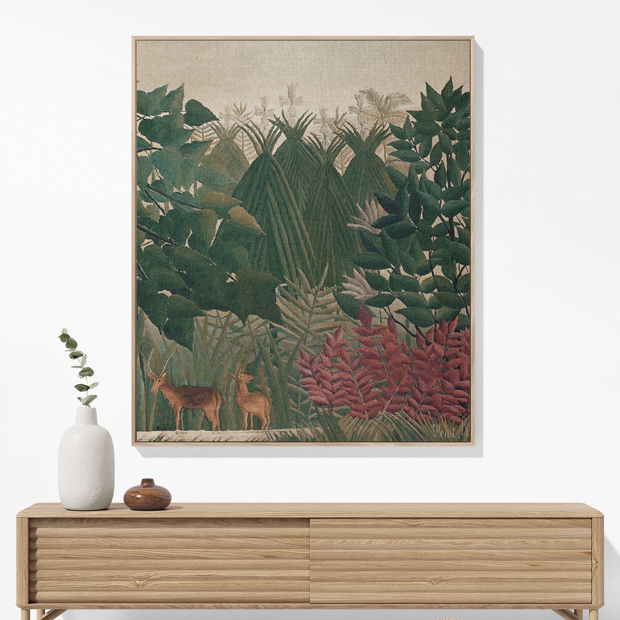 Jungle Woven Blanket Hanging on a Wall as Framed Wall Art