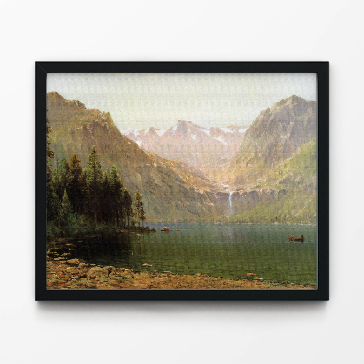 Lake and Mountains Art Print in Black Picture Frame