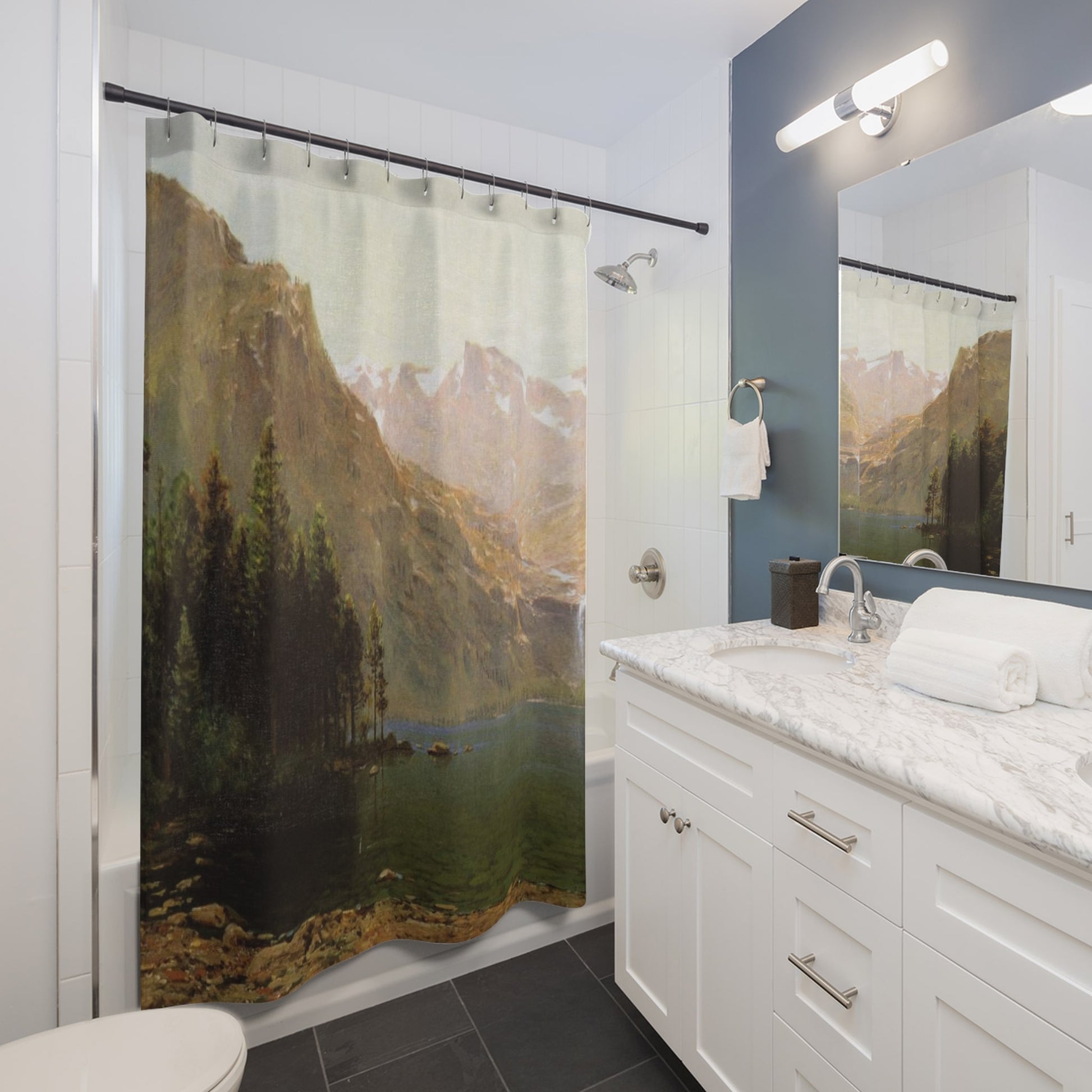 Lake and Mountains Shower Curtain Best Bathroom Decorating Ideas for Landscapes Decor