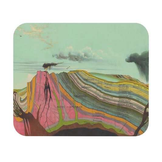 Layers of the Earth Mouse Pad with educational scientific design, desk and office decor featuring geological layers illustration.