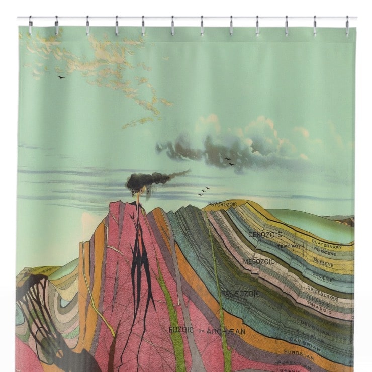 Layers of the Earth Shower Curtain Close Up, Science Shower Curtains