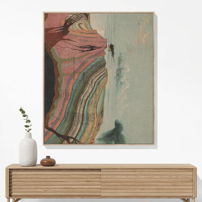 Layers of the Earth Woven Blanket Hanging on a Wall as Framed Wall Art