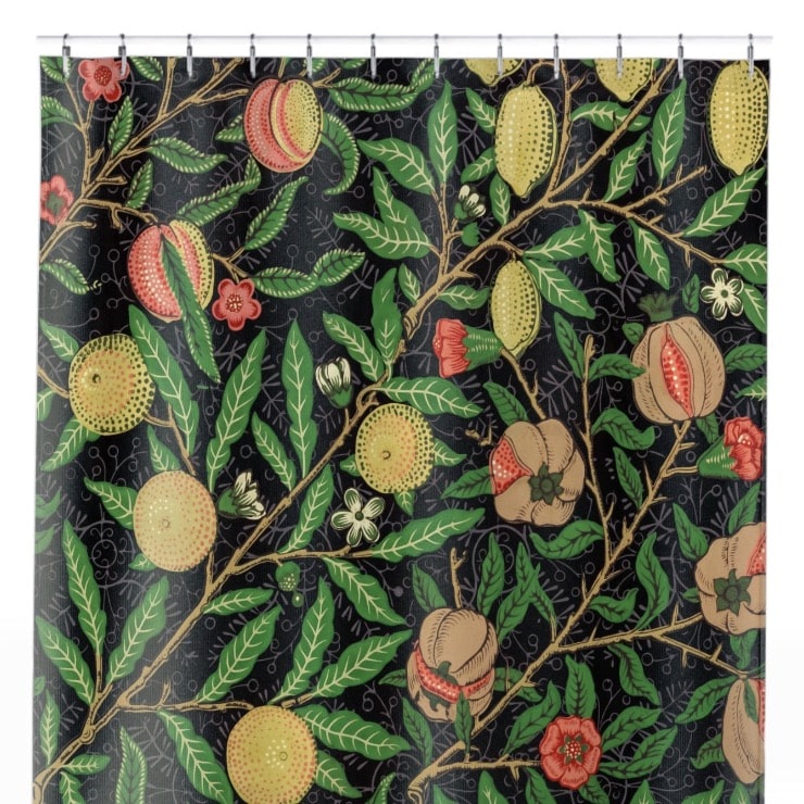 Lemons Shower Curtain Close Up, Botanical Shower Curtains