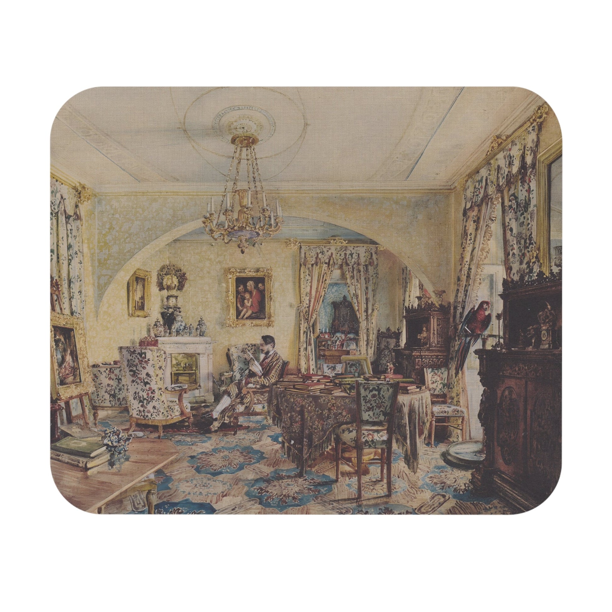 Light Academia Interior Mouse Pad adding a living room aesthetic to desk and office decor.