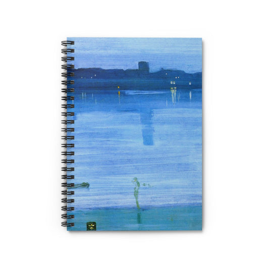 Light Blue Abstract Notebook with Tranquil cover, ideal for journaling and planning, showcasing a tranquil light blue abstract design.
