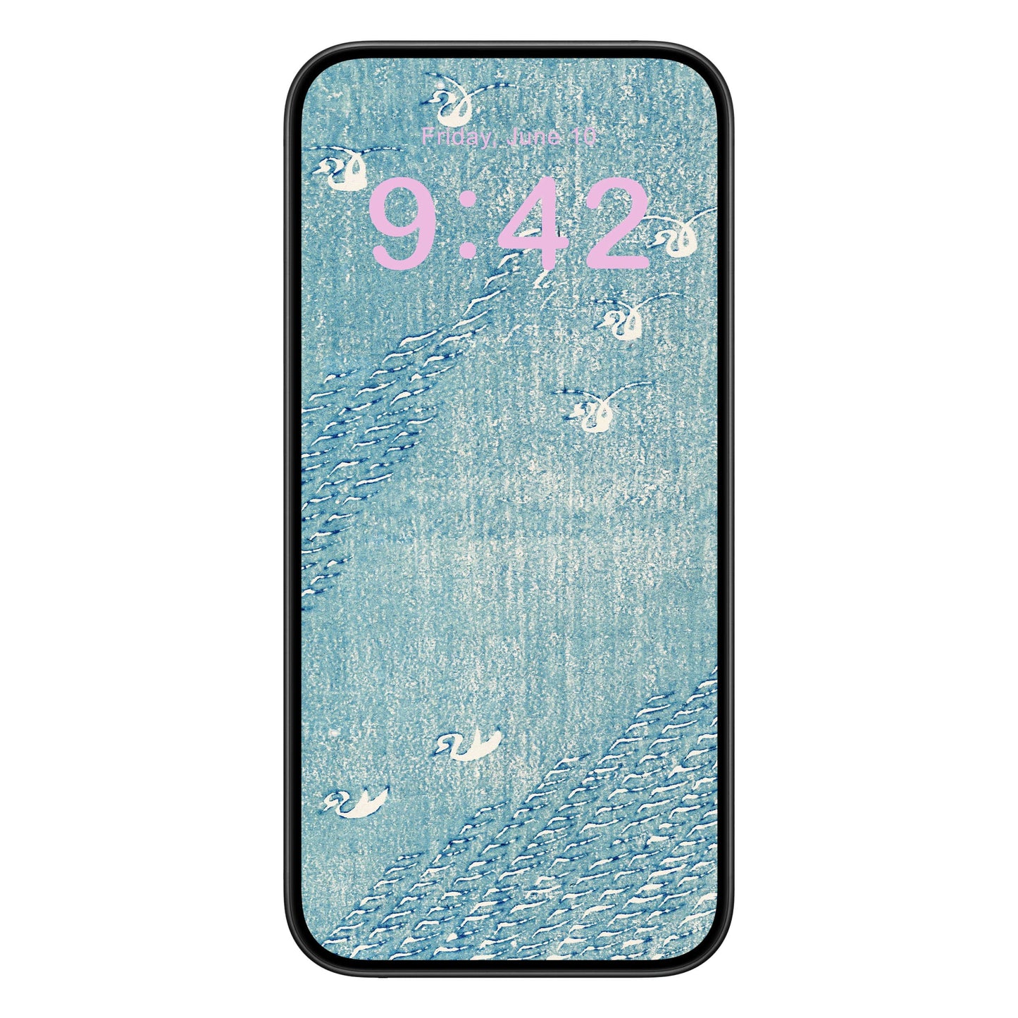 Light Blue Minimalist Phone Wallpaper Pink Text
