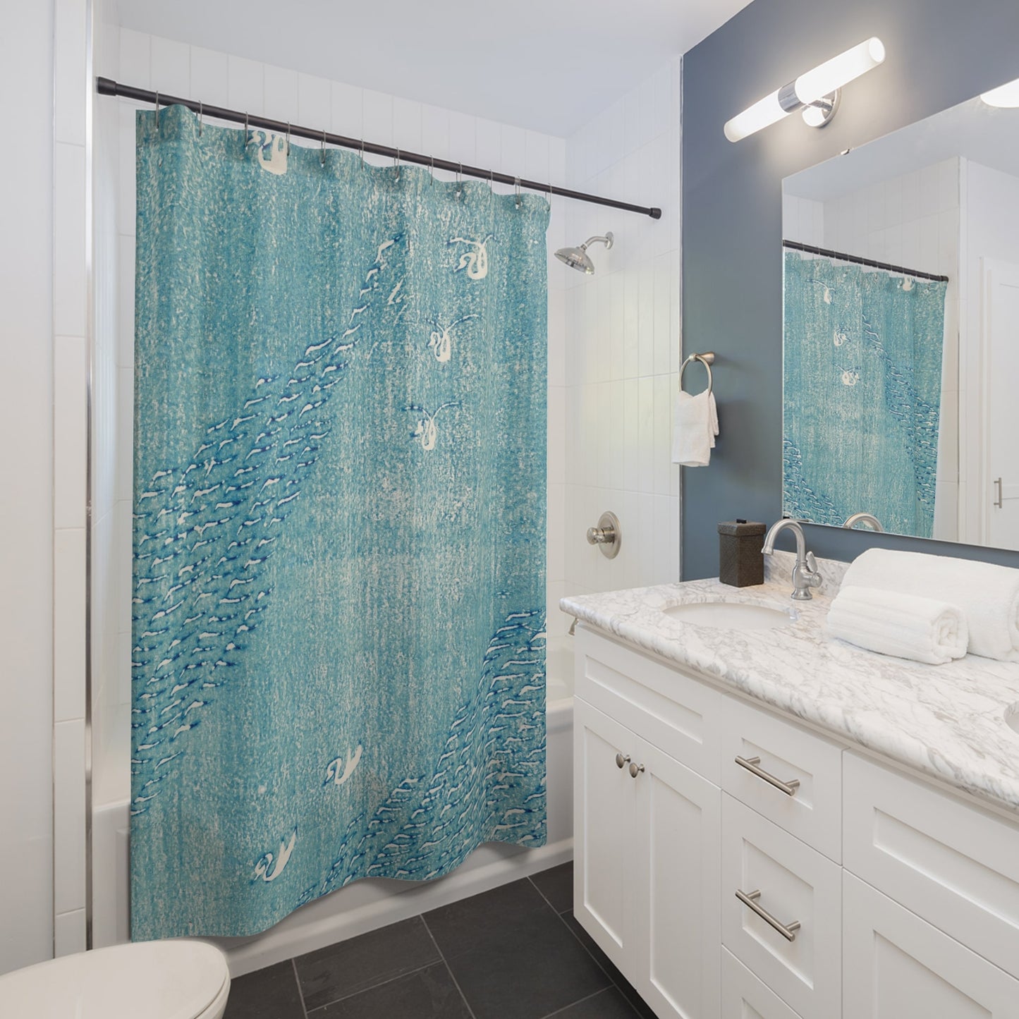 Light Blue Minimalist Shower Curtain Best Bathroom Decorating Ideas for Japanese Decor