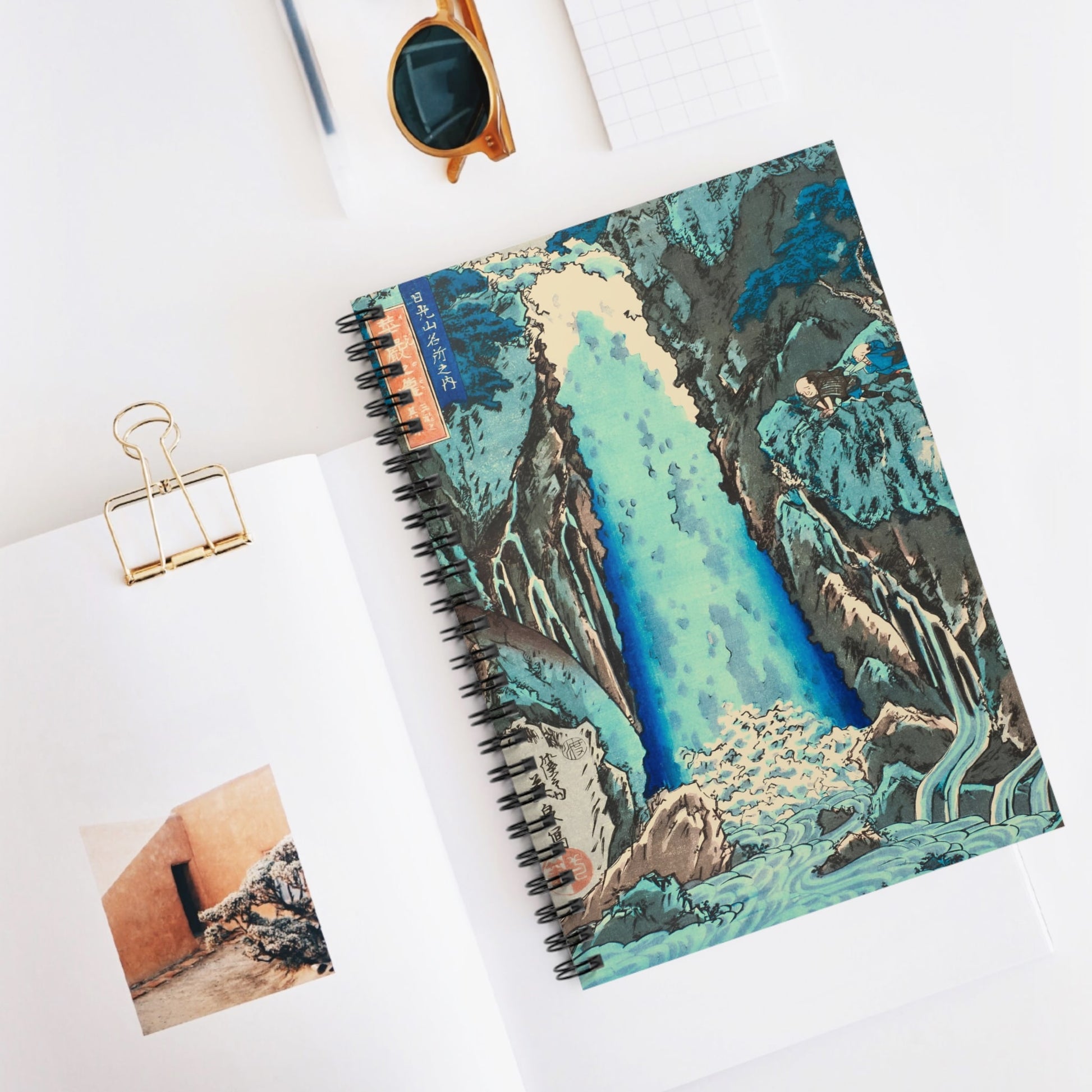 Light Blue Nature Spiral Notebook Displayed on Desk