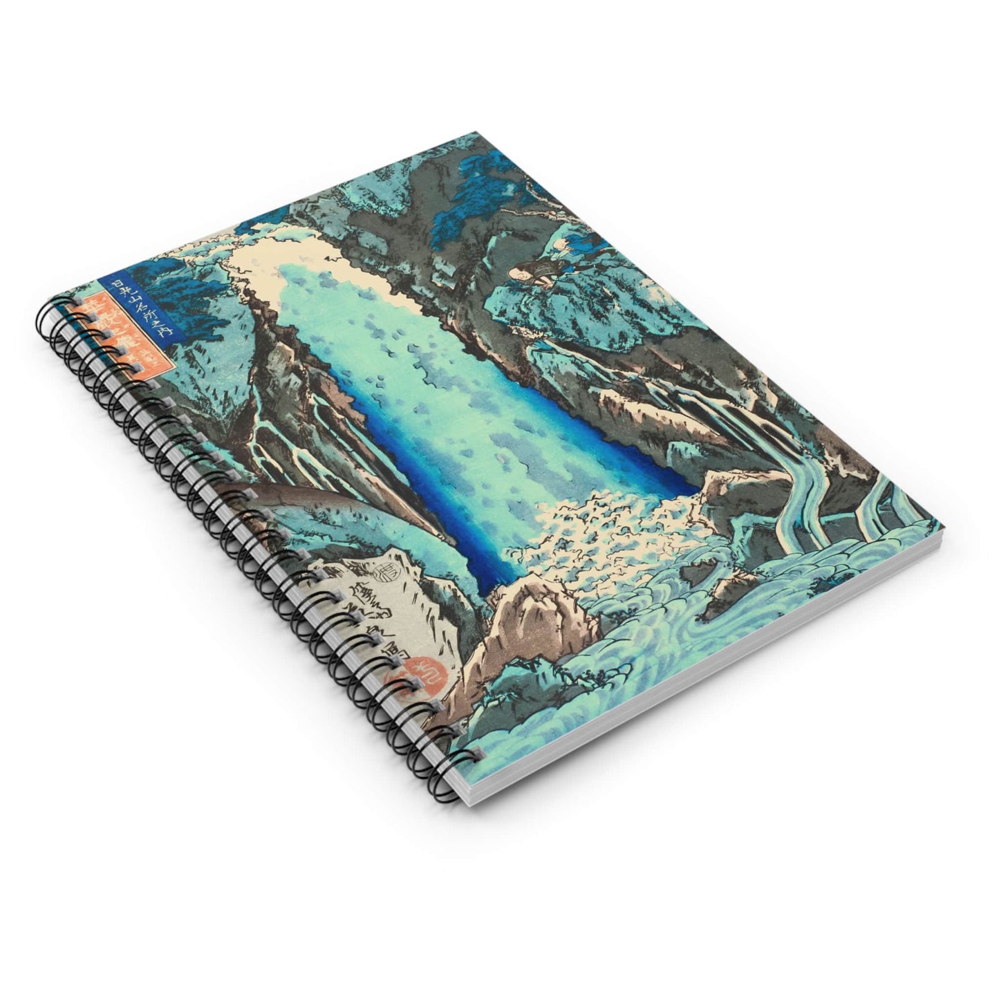 Light Blue Nature Spiral Notebook Laying Flat on White Surface