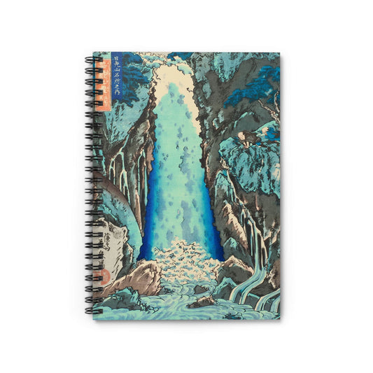 Light Blue Nature Notebook with Japanese Woodblock cover, great for journaling and planning, highlighting serene Japanese woodblock prints.