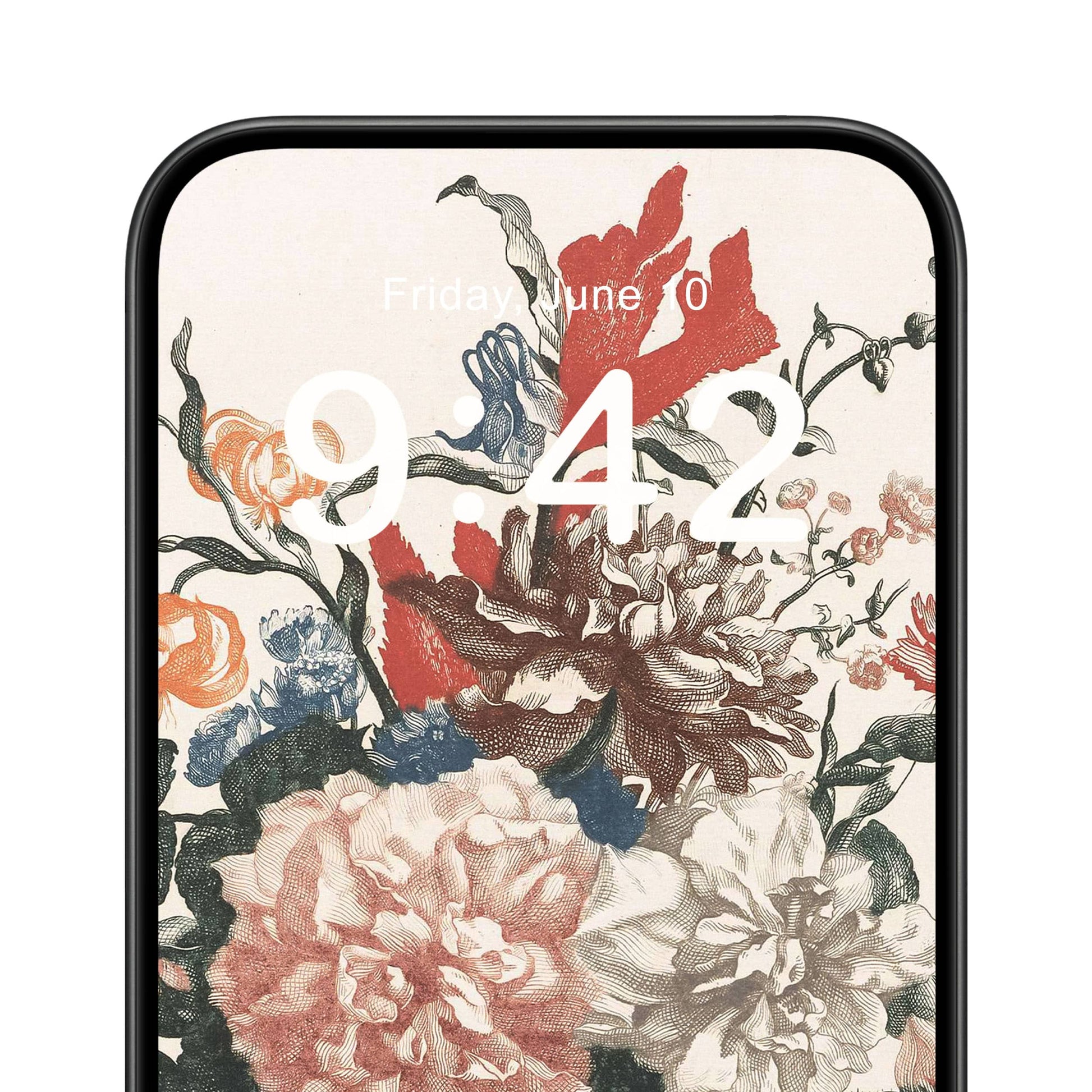 Light Floral Phone Wallpaper Close Up