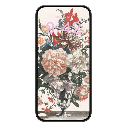Light Floral Phone Wallpaper Pink Text