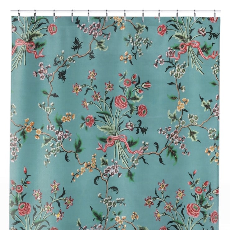 Light Floral Shower Curtain Close Up, Flowers Shower Curtains