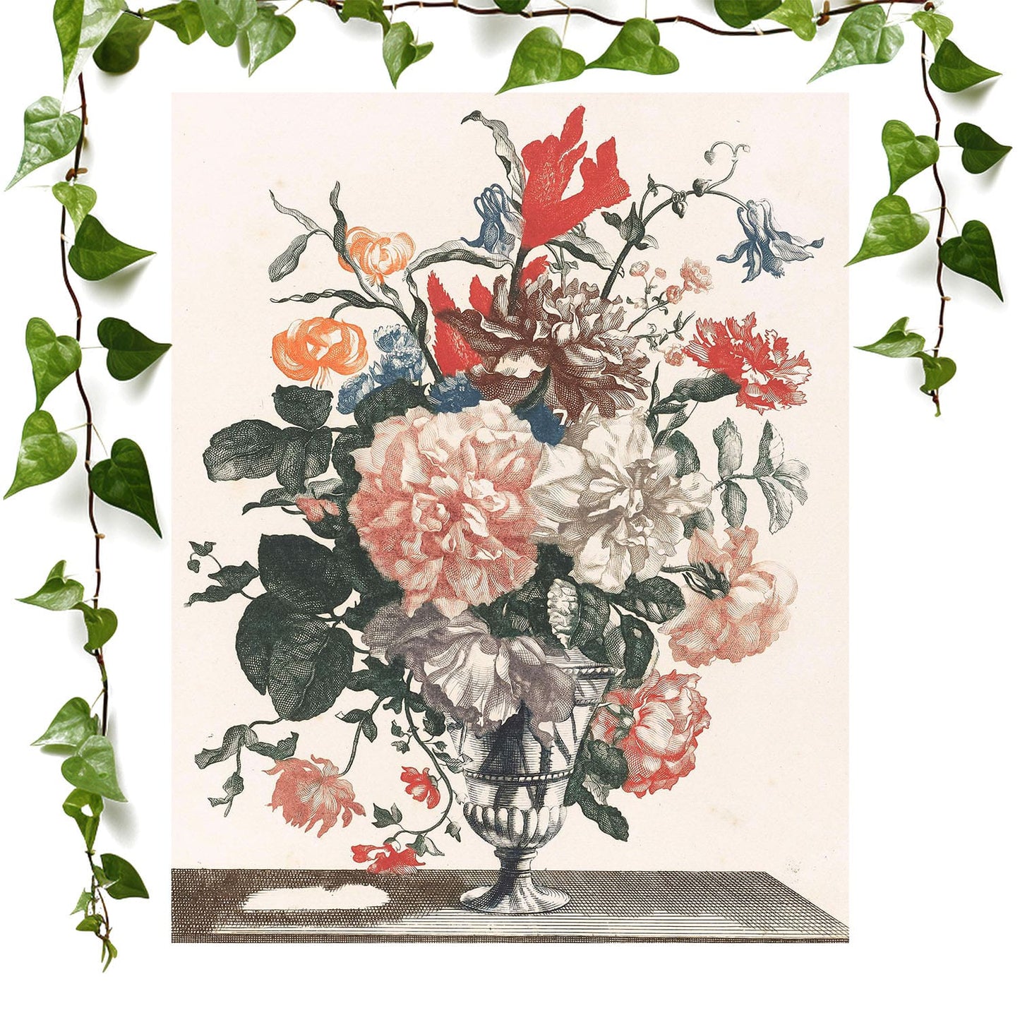 Light Floral art print jean baptiste monnoyer vintage wall art