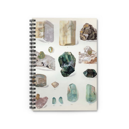 Light Green Gemstone Notebook with rock collection cover, ideal for journals and planners, showcasing light green gemstone designs.