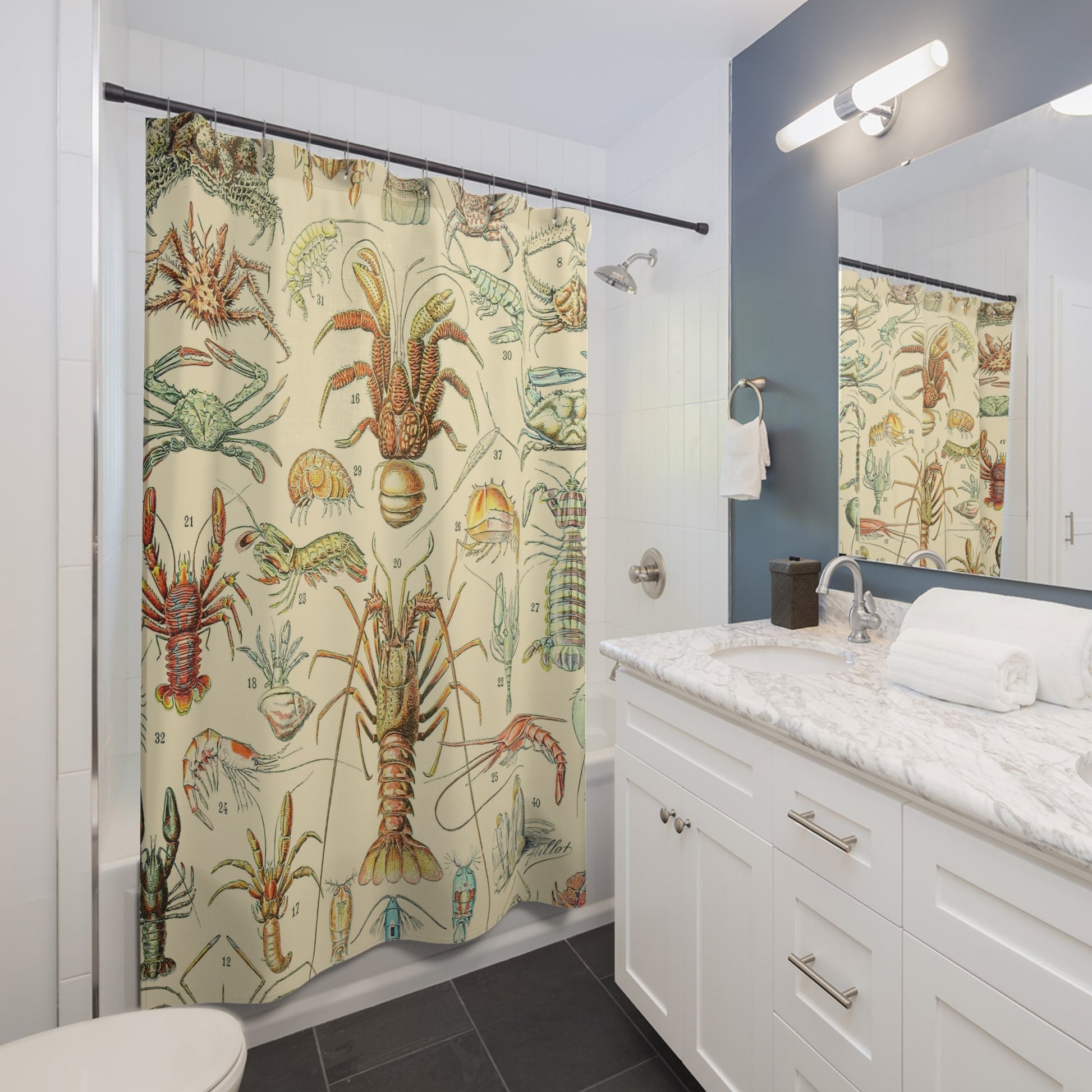Lobsters and Crabs Shower Curtain Best Bathroom Decorating Ideas for Science Decor