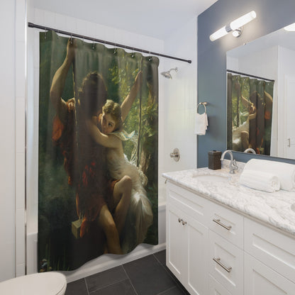 Lovers on a Swing Shower Curtain Best Bathroom Decorating Ideas for Love and Romance Decor