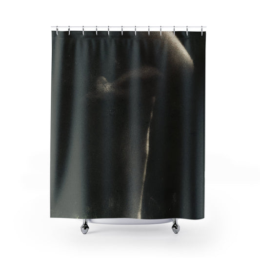 Midnight Forest Shower Curtain with moody and dark design, atmospheric bathroom decor featuring mysterious forest scenes.