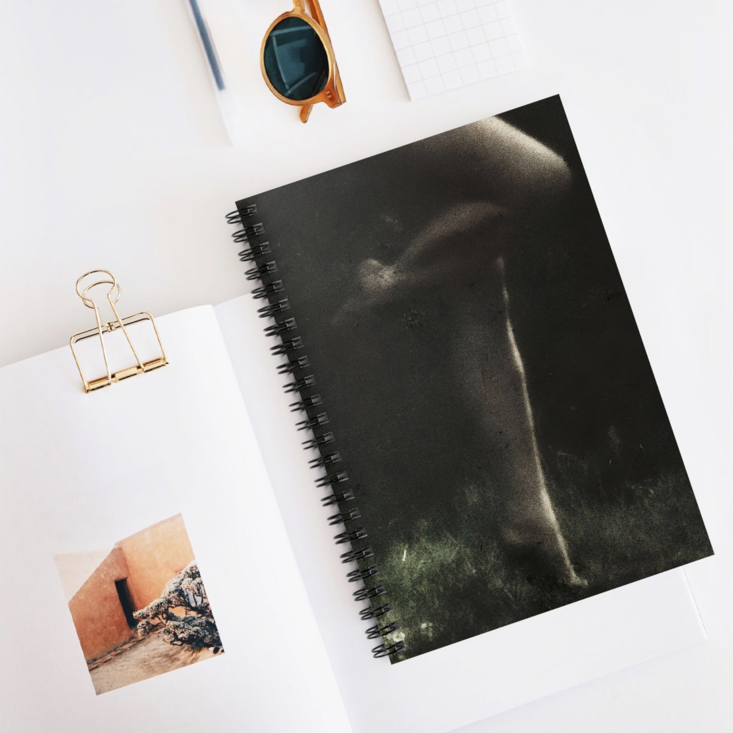 Midnight Forest Spiral Notebook Displayed on Desk