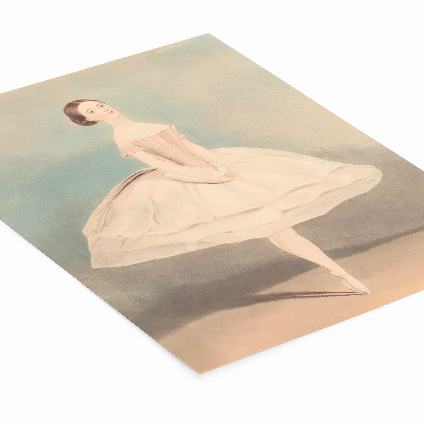 Minimalist Ballet Art Print Laying Flat on a White Background