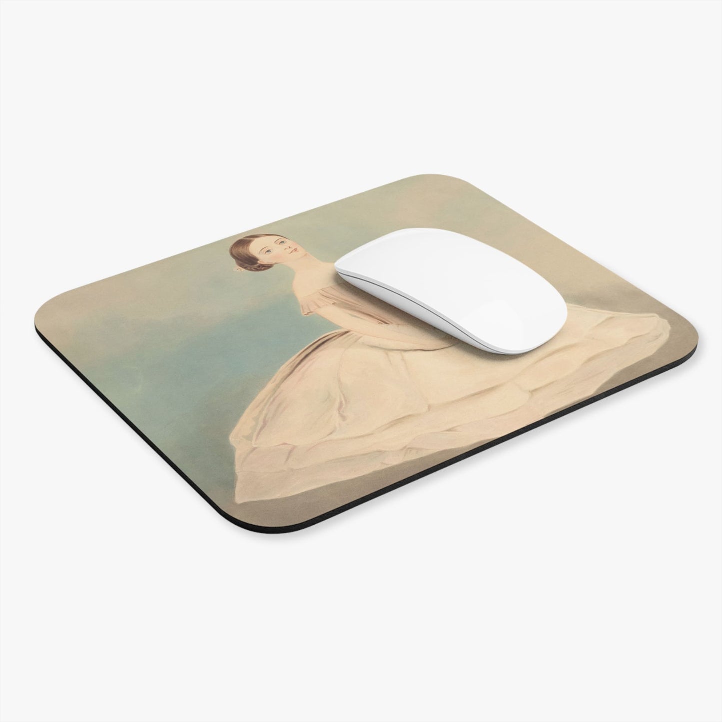 Minimalist Ballet Computer Desk Mouse Pad With White Mouse