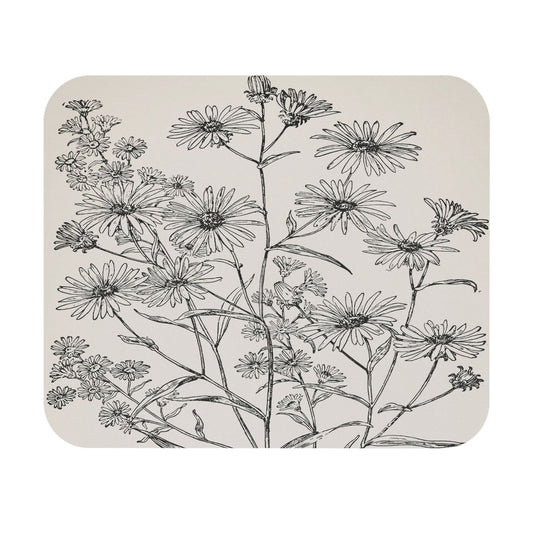 Minimalist Floral Mouse Pad with a flower theme, perfect for desk and office decor.