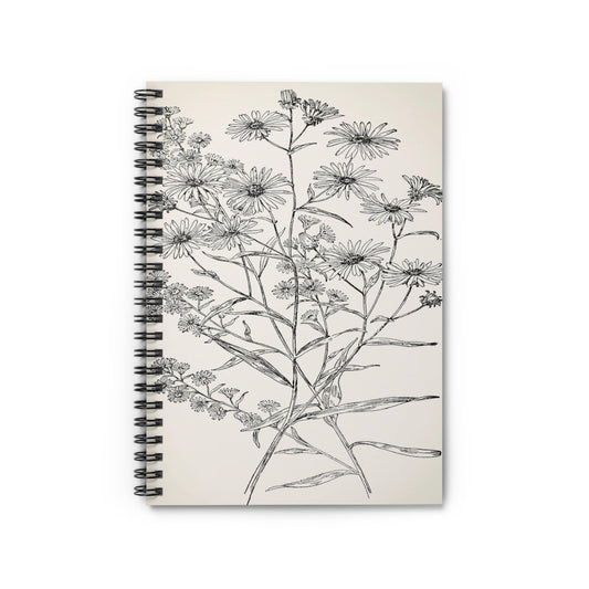 Minimalist Floral Notebook with Flower cover, great for journaling and planning, highlighting minimalist floral artwork.