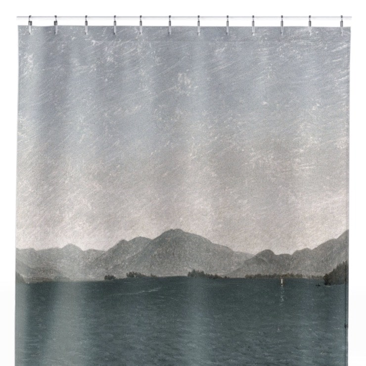 Minimalist Mountains Shower Curtain Close Up, Landscapes Shower Curtains