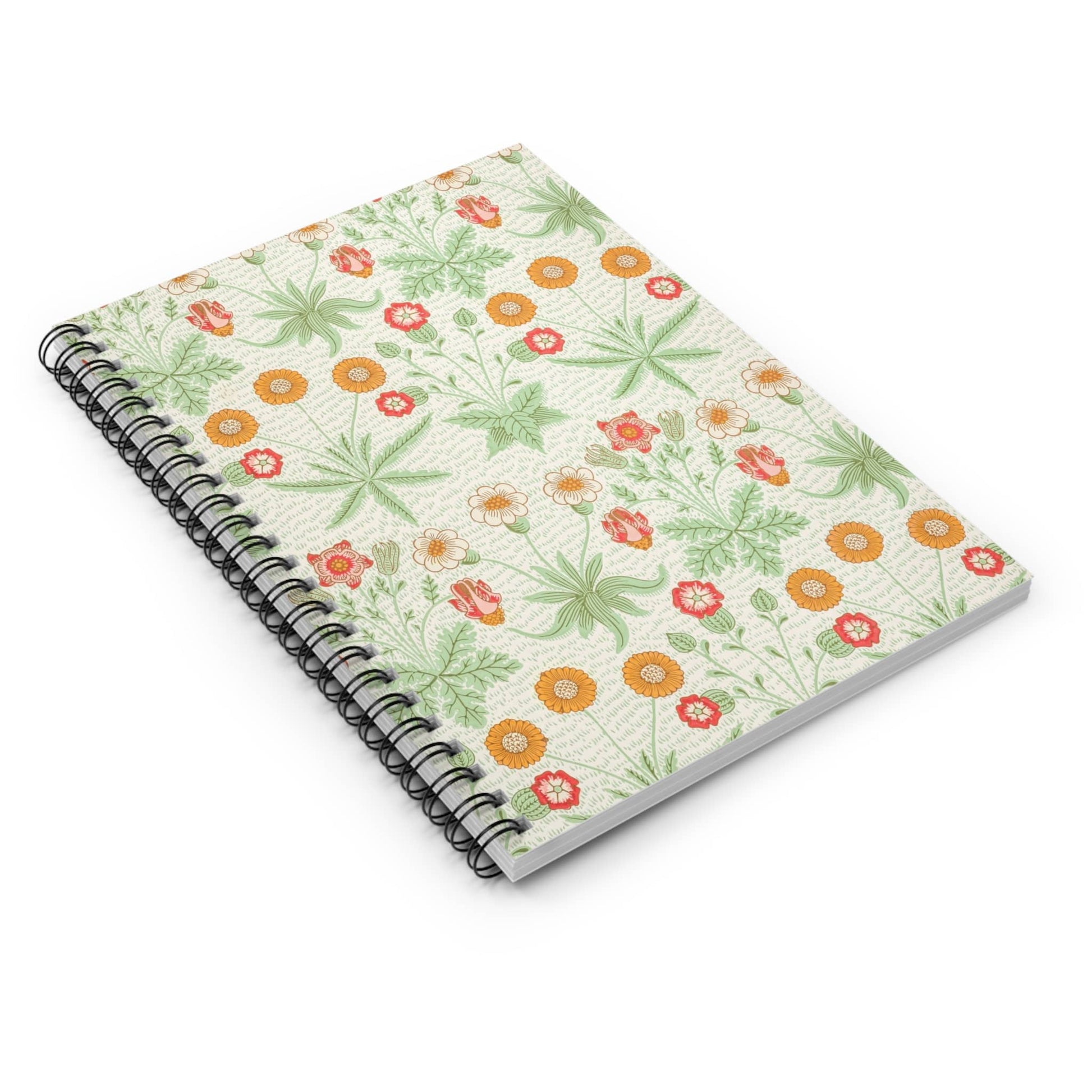 Minimalist Spring Flowers Spiral Notebook Laying Flat on White Surface