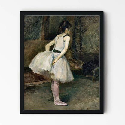 Black and White Ballet Painting in Black Picture Frame