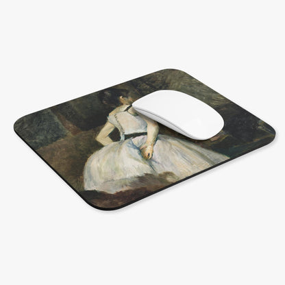 Moody Ballerina Computer Desk Mouse Pad With White Mouse