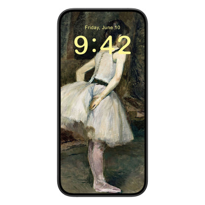 Moody Ballerina Phone Wallpaper Yellow Text