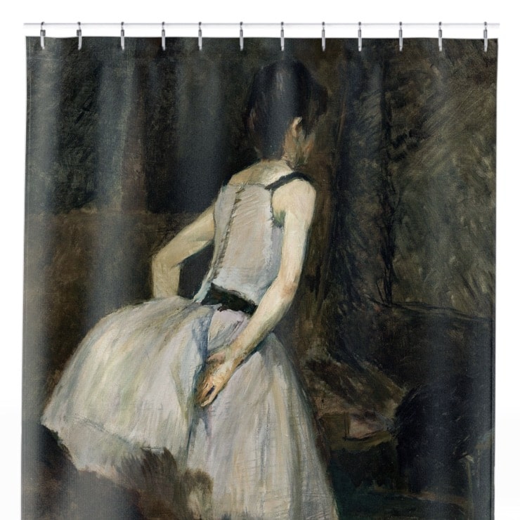 Moody Ballerina Shower Curtain Close Up, Victorian Shower Curtains