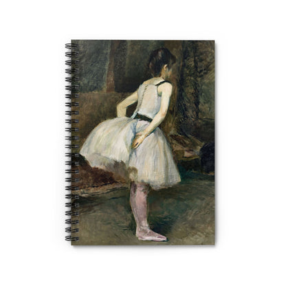 Moody Ballerina Notebook with Black and White cover, great for journaling and planning, highlighting a moody black and white ballerina.