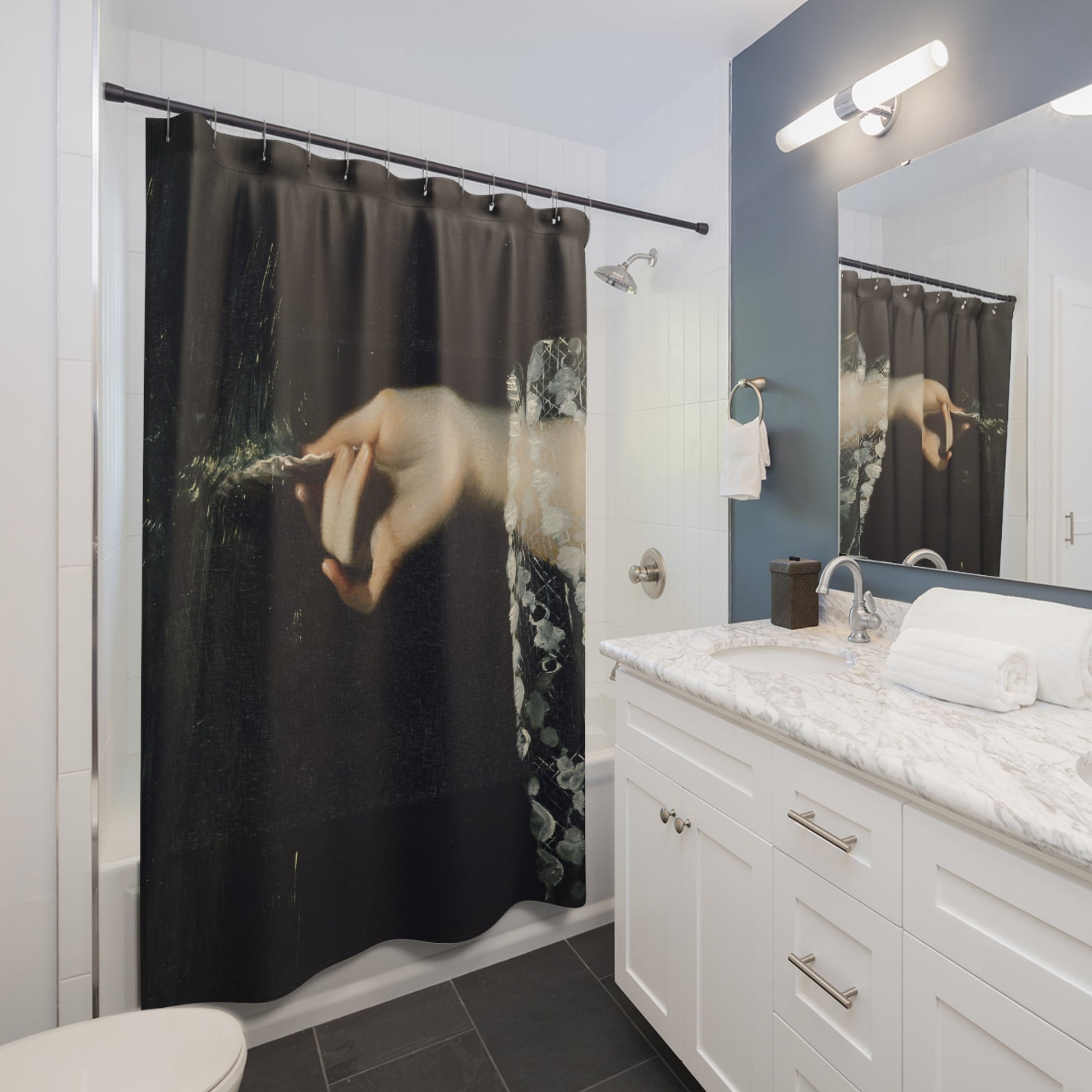 Moody Dark Academia Shower Curtain Best Bathroom Decorating Ideas for Dark Academia Decor