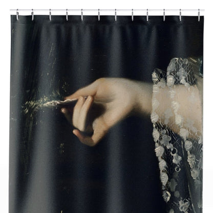 Moody Dark Academia Shower Curtain Close Up, Dark Academia Shower Curtains