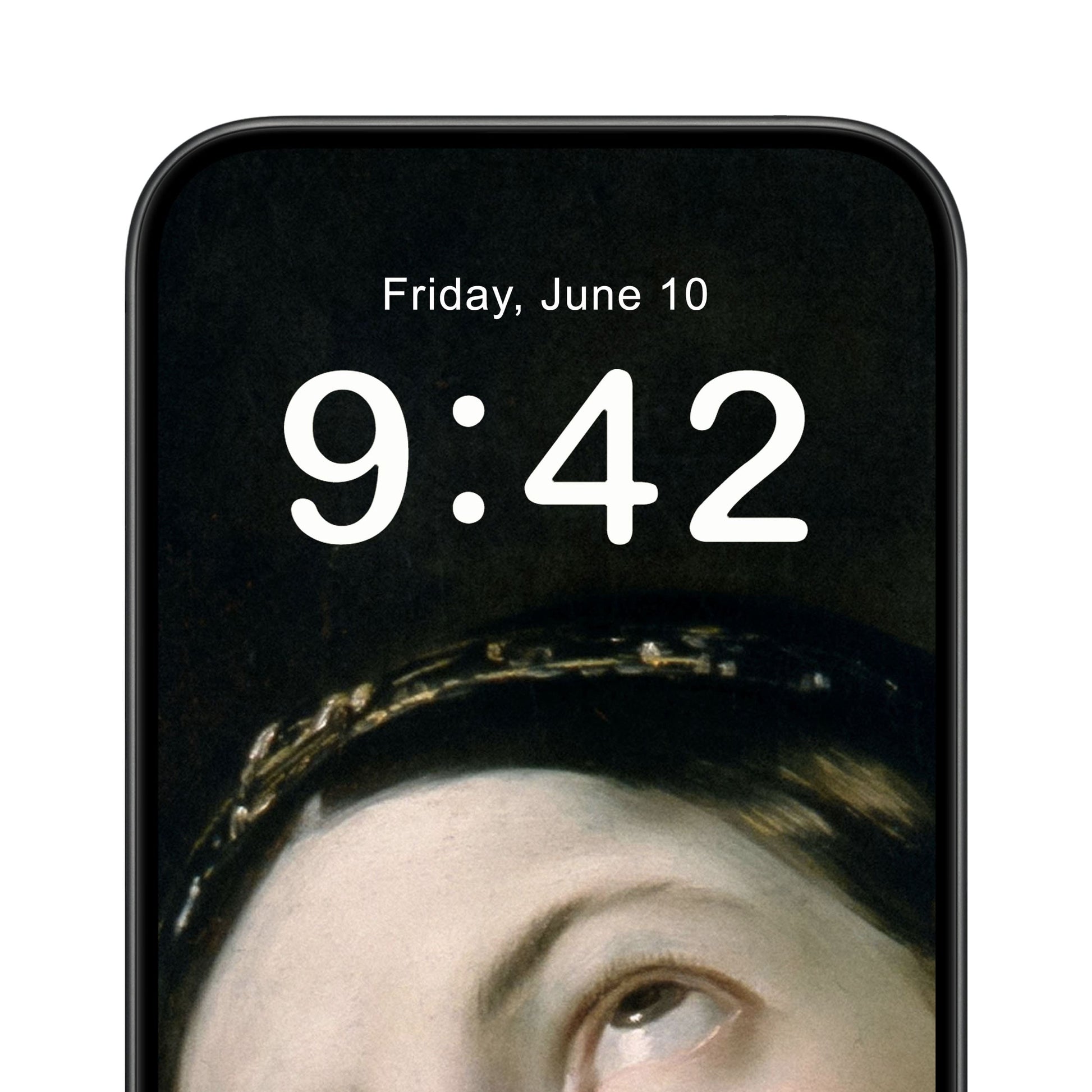 Moody Renaissance Portrait Phone Wallpaper Close Up