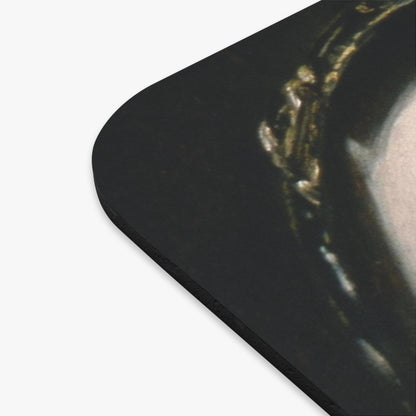 Moody Renaissance Portrait Vintage Mouse Pad Design Close Up