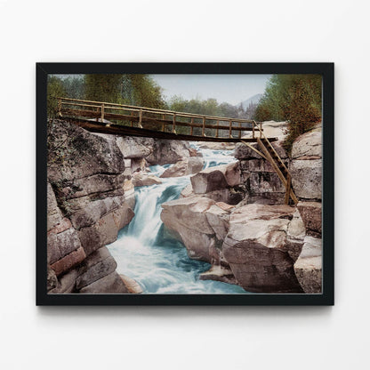 Mountain River Art Print in Black Picture Frame