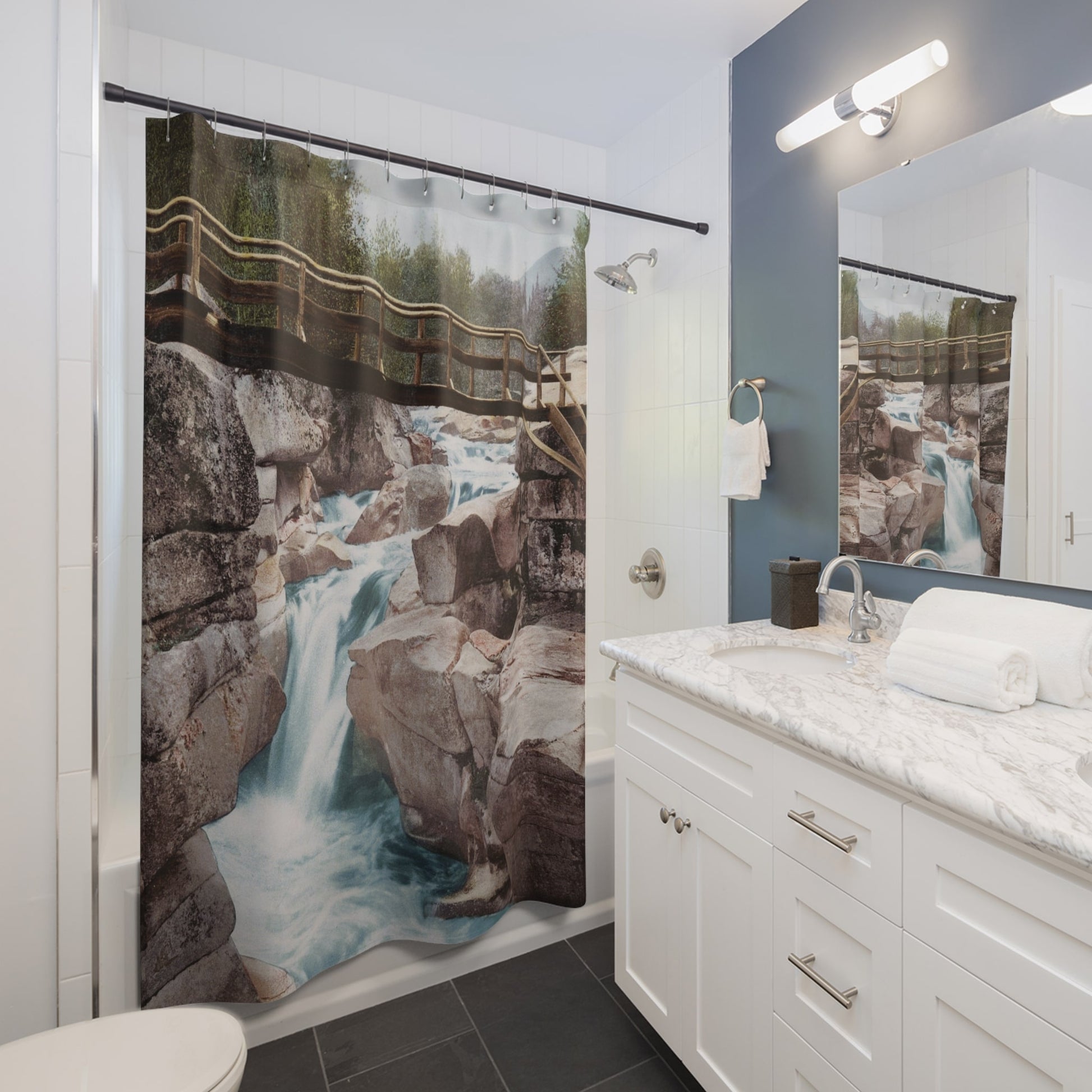Mountain River Shower Curtain Best Bathroom Decorating Ideas for Landscapes Decor