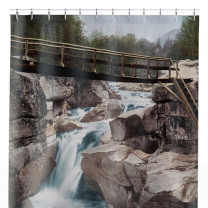 Mountain River Shower Curtain Close Up, Landscapes Shower Curtains