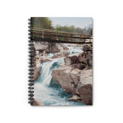 Mountain Landscape Notebook with vintage cover, ideal for journals and planners, featuring vintage mountain landscape designs.