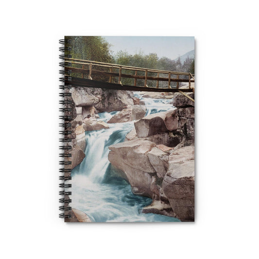 Mountain Landscape Notebook with vintage cover, ideal for journals and planners, featuring vintage mountain landscape designs.
