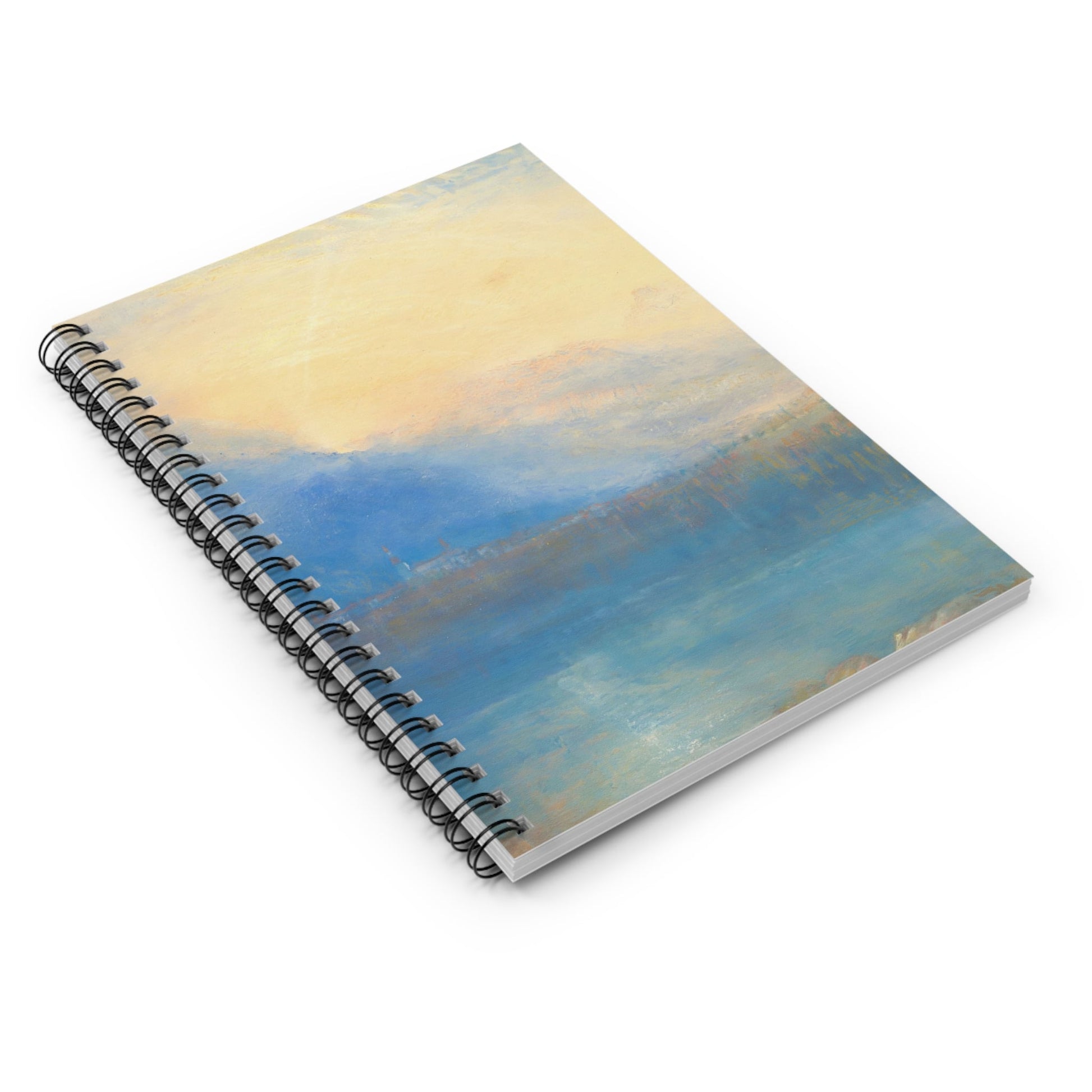 Mountain and Lake Spiral Notebook Laying Flat on White Surface