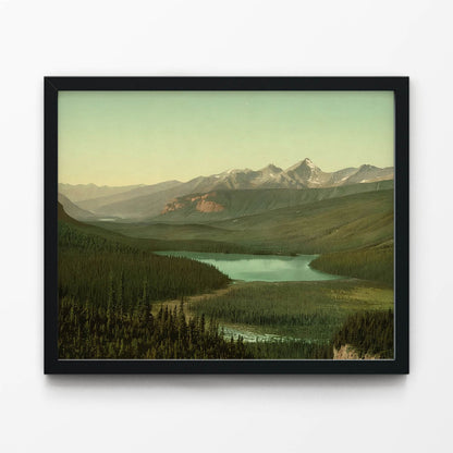 Emerald Green Landscape Picture in Black Picture Frame