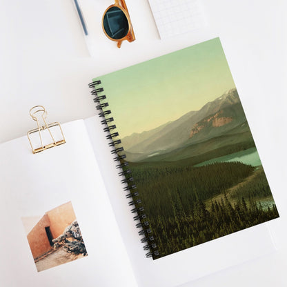 Mountains Spiral Notebook Displayed on Desk