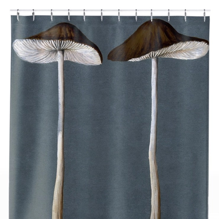 Mushroom Shower Curtain Close Up, Botanical Shower Curtains