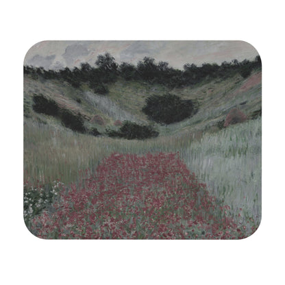 Muted Floral Landscape Mouse Pad displaying Claude Monet tranquil scenes, perfect for desk and office decor.