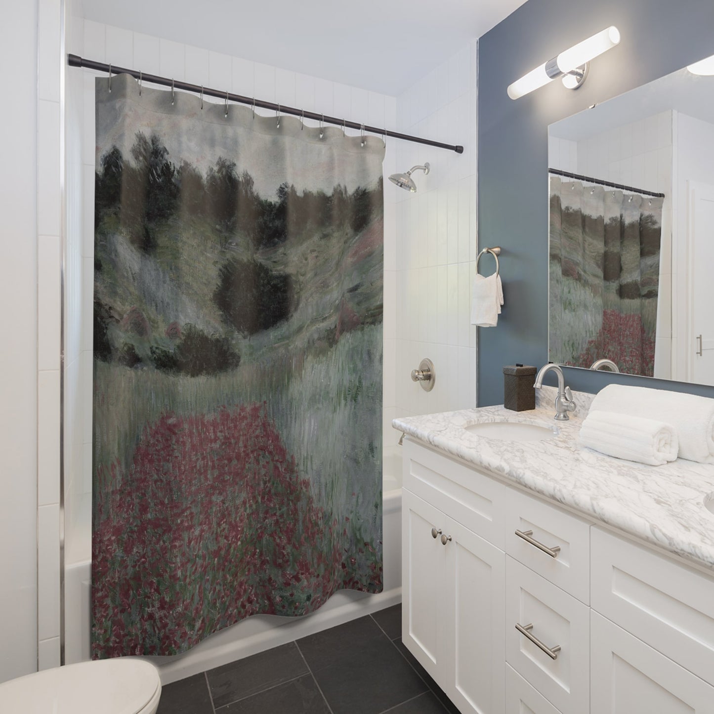 Muted Floral Landscape Shower Curtain Best Bathroom Decorating Ideas for Landscapes Decor